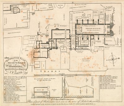 リチャード2世の時代のウェストミンスターの一部の計画 作： John Thomas Smith