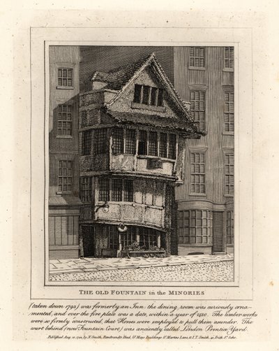 ロンドン、ミノリーズ・パリッシュの古い噴水 作： John Thomas Smith