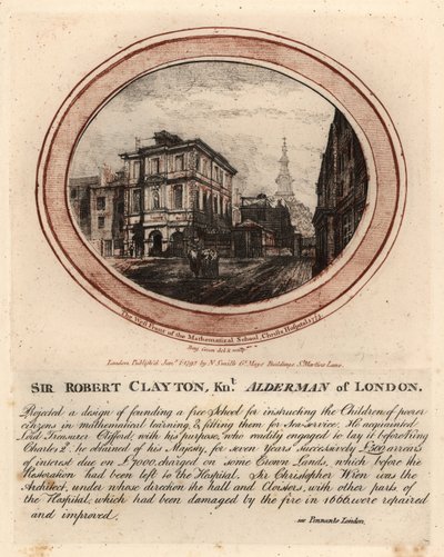 Christs Hospitalの数学学校の西正面 作： John Thomas Smith