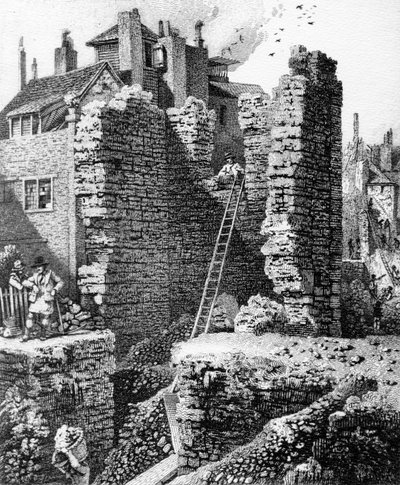 1792年にルートゲートヒルの近くで発見されたものみの塔の内部ビュー 作： John Thomas after Smith