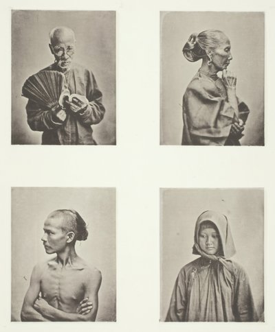 4つの頭、労働者階級のタイプ、c。 1868年。 作： John Thomson