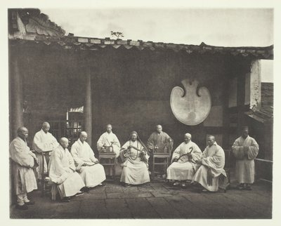 クシャンの修道院長と僧侶、c。 1868年。 作： John Thomson