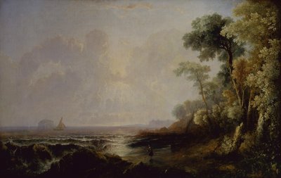 バスロックからの眺め（キャンバスに油彩） 作： John Thomson of Duddingston