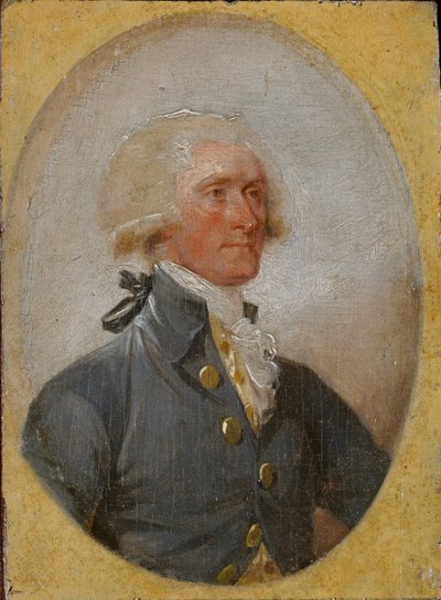 トーマス・ジェファーソン33歳のミニチュア肖像画 作： John Trumbull