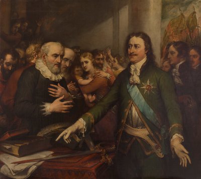 ピョートル大帝、1704 年にナルヴァを占領 作： John Trumbull