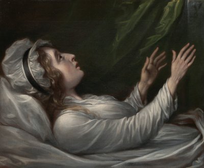 彼女の死の床にサラ・トランブル 作： John Trumbull