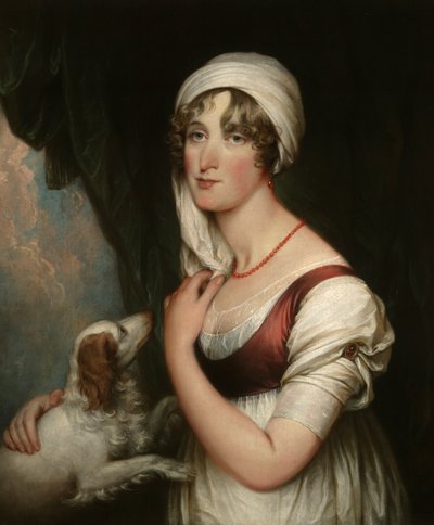 スパニエルを抱くサラ・トランブル 作： John Trumbull