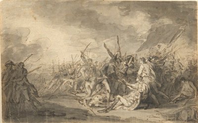 バンカーの戦いでのウォーレン将軍の死に関する研究 作： John Trumbull