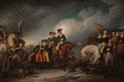 1776 年 12 月 26 日、トレントンでのドイツ人傭兵の捕獲 作： John Trumbull