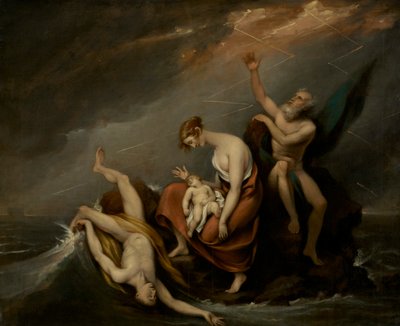 大洪水で滅びた最後の家族 (創世記 7:4-24) 作： John Trumbull