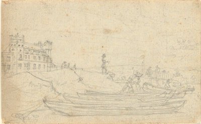 無題、フォリオより: フランスとドイツのスケッチ、フォリオ B の 22 シートの 1 つ 作： John Trumbull