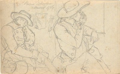 無題、フォリオより: フランスとドイツのスケッチ、フォリオ B の 22 シートの 1 つ 作： John Trumbull