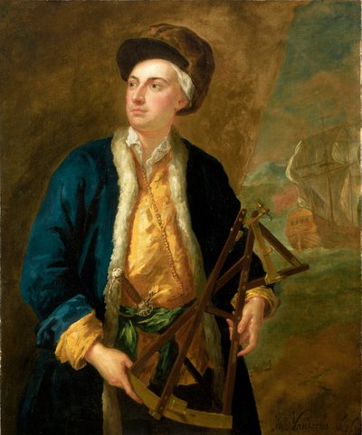 エルトンの象限儀を持つ商船長、1730年頃（油彩・カンヴァス） 作： John Vanderbank