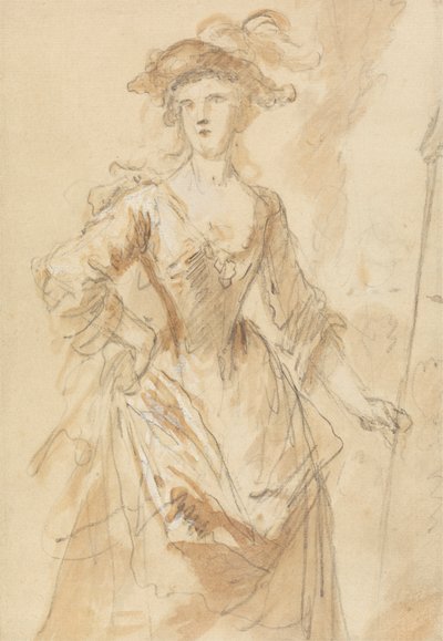 羊飼いとしての若い女性の肖像 作： John Vanderbank