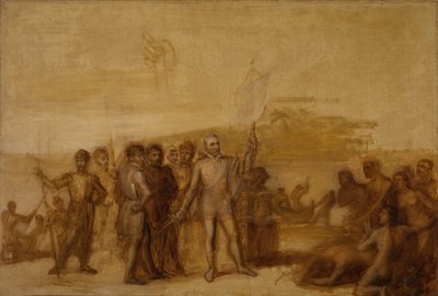 コロンブスの着陸、カリフォルニア州。 1840年。 作： John Vanderlyn