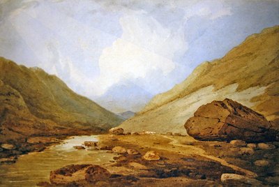 ランベリスの峠の風景（水彩・紙） 作： John Varley