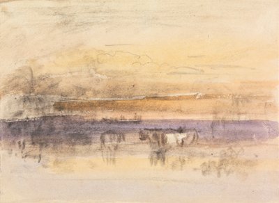 日没時の牛の水やり 作： John Varley