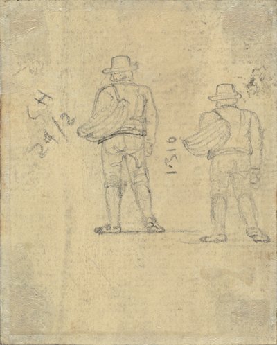 かごを持つ人物の習作 [裏面] 作： John Varley