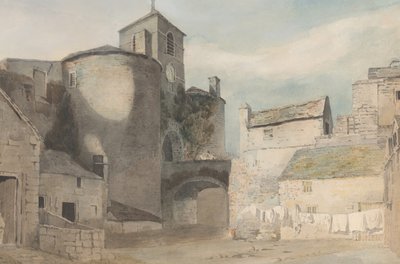 ウェールズの町の要塞化された入り口 ケルナーヴォンの東門 1802年頃 作： John Varley I