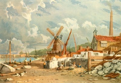 Randalls Flint Mill, Nine Elms, Battersea, 1830, 1947.   作： John Varley I