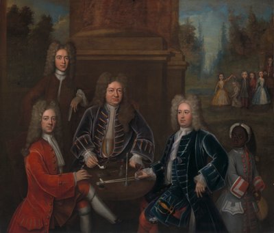Elihu Yale com membros de sua família e uma criança escravizada 作： John Verelst