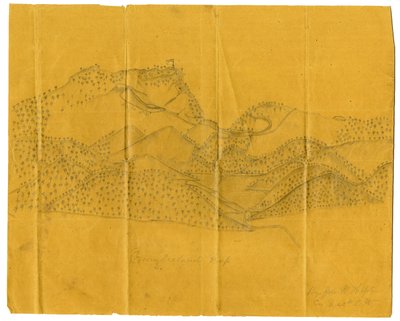 カンバーランドギャップの鉛筆イラスト、c.1862-1865 作： John W. Hopte