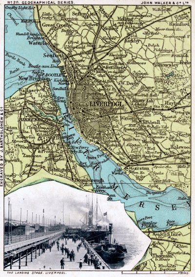 リバプール、マージーサイド、1903年の地図。 作： John Walker