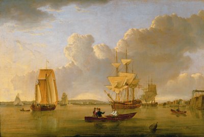 グリニッジの遠景を望むテムズ川沿いのデプトフォード 作： John Ward of Hull