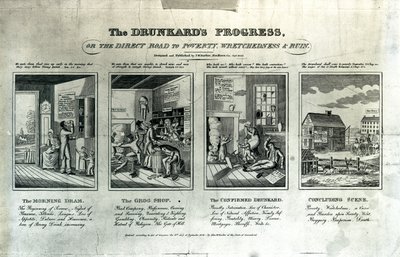 酔っぱらいの進歩、1826年 作： John Warner Barber