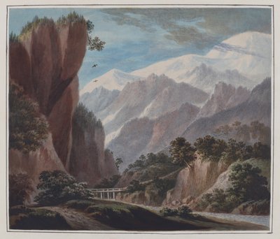 サランシュの谷からシャモニーへ上る、1781年頃（紙に水彩、鉛筆、アラビアゴム） 作： John Warwick Smith