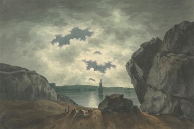 月明かりの湾の情景 作： John Warwick Smith