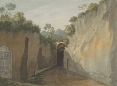 ポジリポの洞窟への入り口（ナポリ、1778-79年）。 作： John Warwick Smith