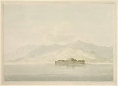 イゾラマドレ、マッジョーレ湖、1781年頃（敷設紙に黒鉛の上にトイレ） 作： John Warwick Smith