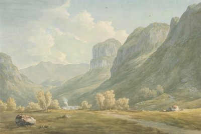 ストーンスウェイトとイーグル クラッグの村、ボローデール 作： John Warwick Smith