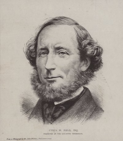 1858年に大西洋を越えた最初の電信ケーブルの敷設に関与したアメリカの金融会社、サイラスウェストフィールド 作： John Watkins
