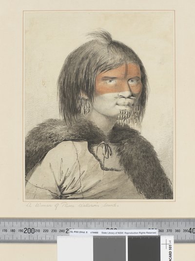 F.27 プリンス・ウィリアムズ・サウンドの女、1773-84年頃（水彩画 作： John Webber