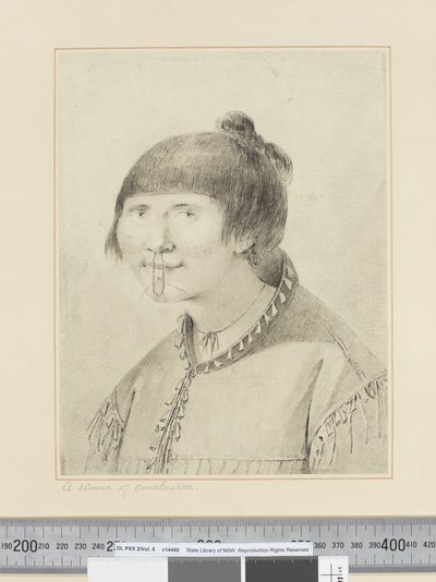 F.29 「オナラシュカの女」 1773-84年頃 （水彩画 作： John Webber