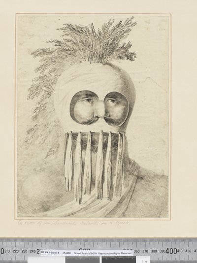 F.38 仮面をつけたサンドイッチ諸島の男 1773-84年頃 （水彩画 作： John Webber