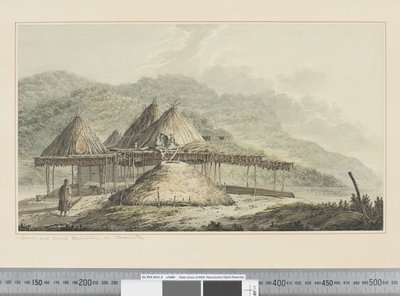 F.42 カムチャッカの夏と冬の住処, c.1783-84 （水彩画 作： John Webber