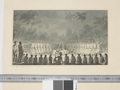 F.5 ハパエでの男たちの夜の踊り, 1773-84年頃 （水彩画 作： John Webber