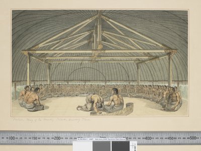 F.7 カヴァを飲むプーラホ（フレンドリー・アイランドの王）、1773-84年頃（水彩画 作： John Webber