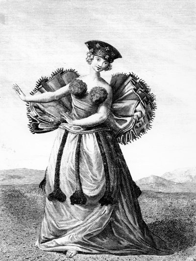 オタヘイトダンスの若い女性の習慣、c.1785（彫刻） 作： John Webber