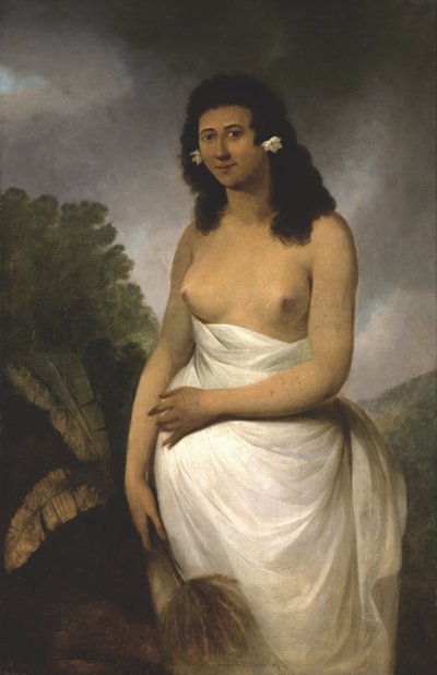 オレアの娘、ウライテア王、ソサエティアイランド群島、ポエドゥアの肖像。 1783 作： John Webber
