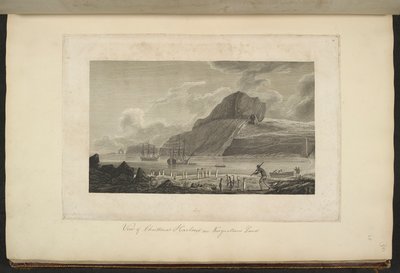 ケルゲレン島のクリスマス・ハーバーの眺め（1776年12月 作： John Webber