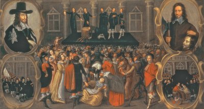 1649 年のチャールズ 1 世処刑の目撃証言 (キャンバスに油彩) (詳細は 617397 を参照) 作： John Weesop