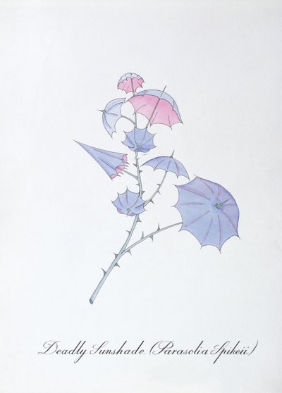 致命的なサンシェード (Parasolia Spikeii.)、John Weir 作の「The Bogus Book of Botany」の挿絵 作： John Weir