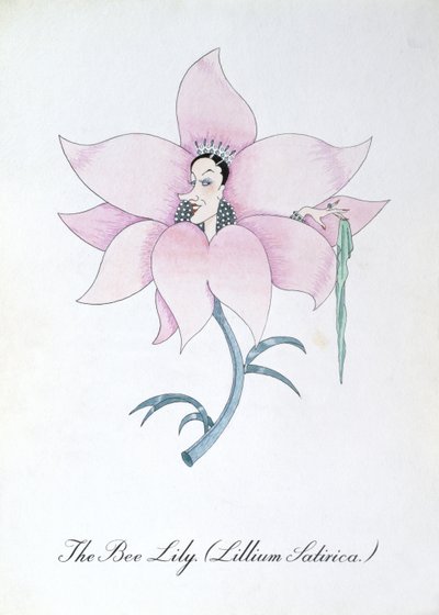 ハチユリ (Lilium Satirical.)、John Weir 作「The Bogus Book of Botany」の挿絵 作： John Weir