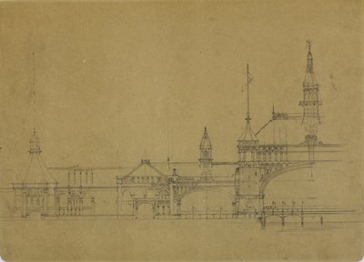シカゴ万国博覧会の建物、イリノイ州、立面図 作： John Wellborn Root