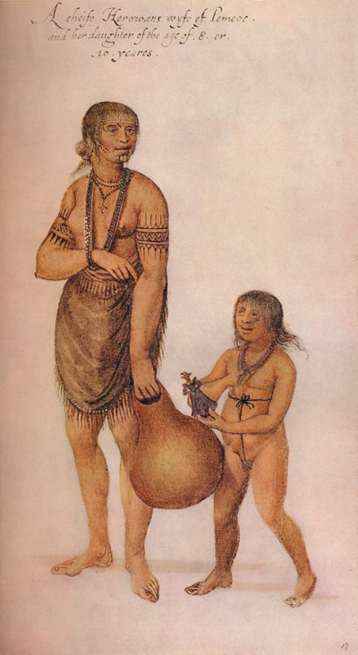 Cheife Herowans Wyfe、c1585 作： John White