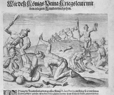 テオドール・ド・ブライ（1528-98）によって刻まれた共食い 作： John White